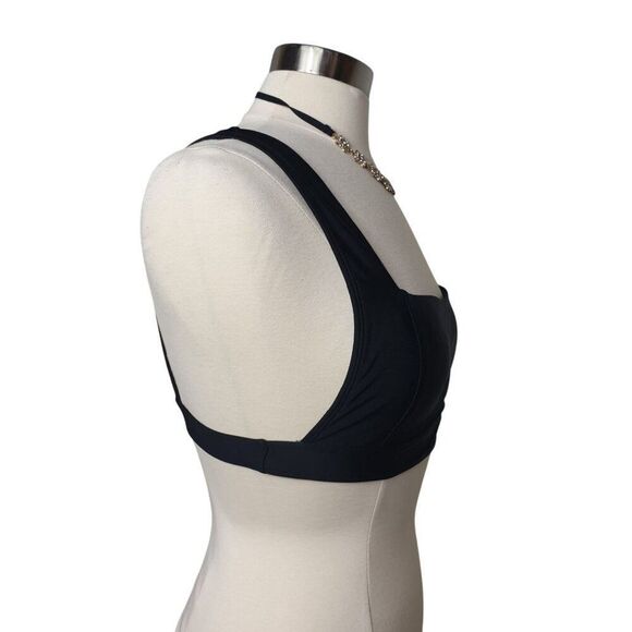 Forever 21 Juniors Black Crop Top Cami L Square Neck Lightly-lined Sportswear - Picture 3 of 4